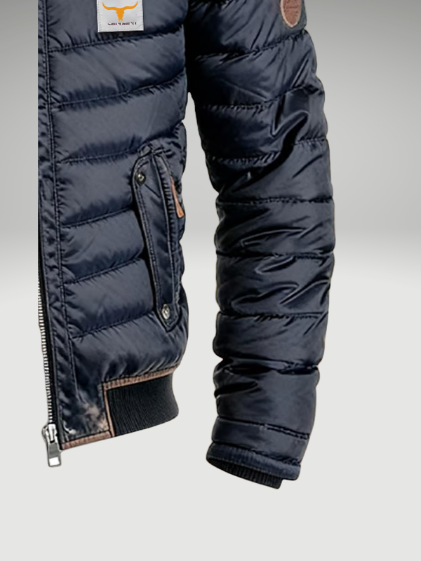 Gewatteerde herenjas met corduroy kraag doorgestikt design warme winterjas heren casual jas koud weer | Sulvida