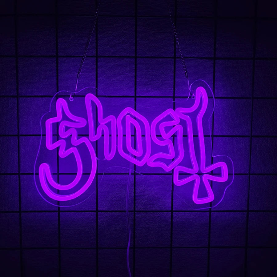 Neon Wandlamp Halloween LED Bord Vleermuis Tekst Glow Spookvol Sfeerverlichting Bar Gaming Decoratie Feest | Sulvida