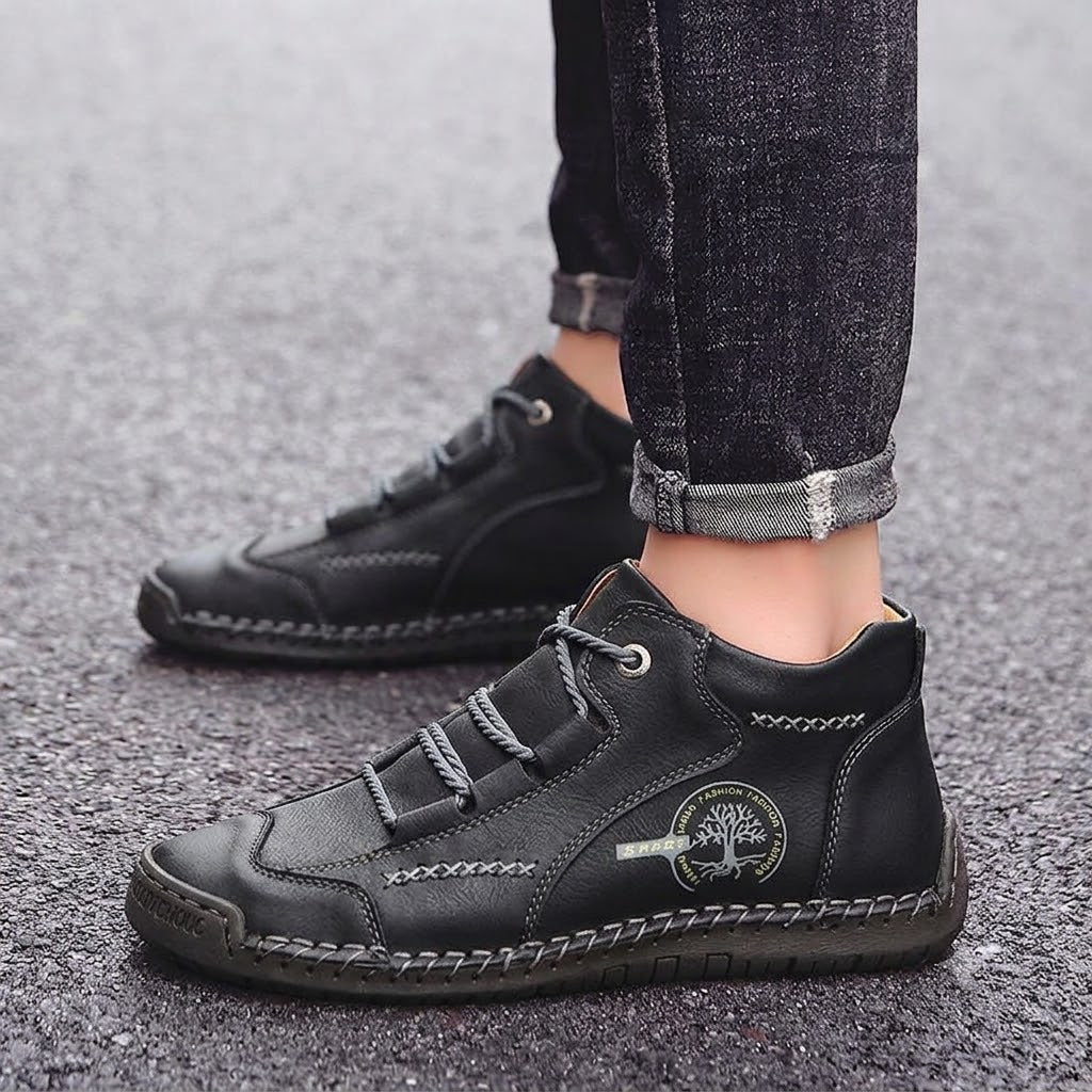 Orthopedische Herenlaarzen Handgemaakt Leer Vintage Bruin Zwart Groen Kaki Comfortschoenen Steunzool | Sulvida