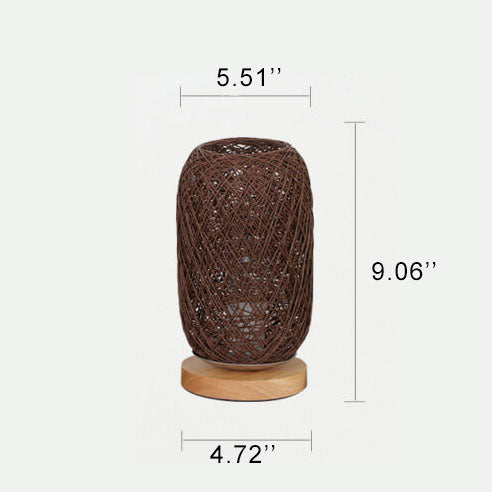 Rotan Tafellamp Japandi Design Hout Metaal Industrieel Sfeerlicht Woonkamer Slaapkamer LED Wooninterieur | Sulvida
