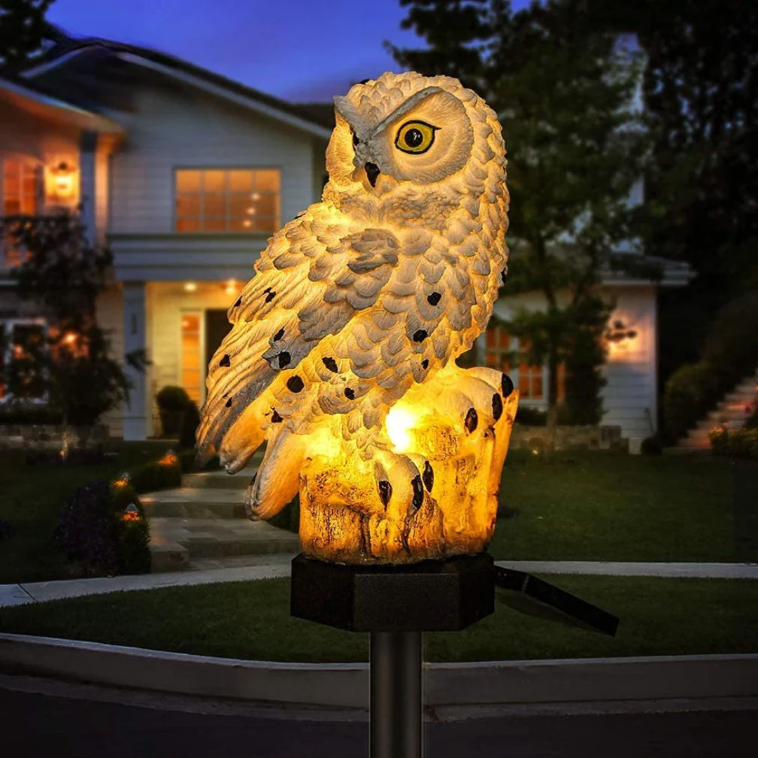 Zonne-energie tuinlamp in uildesign voor sfeervolle padverlichting buitenverlichting tuin decoratie solar | Sulvida