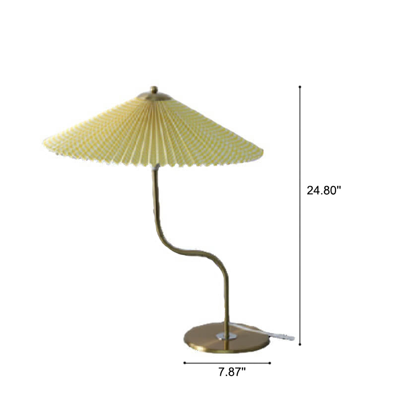 Retro Tafellamp Plissé Kap Stoffenlamp Metaal 63cm Vintage Design Sfeerlicht Leeslamp Woonkamer Sfeerverlichting | Sulvida