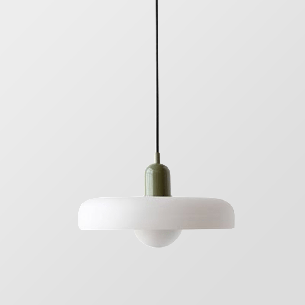 Glazen Hanglamp Rond Design Gekleurd Glas Ø25-35cm Groen Geel Wit Eettafel Woonkamer Eetkamer Decoratief | Sulvida
