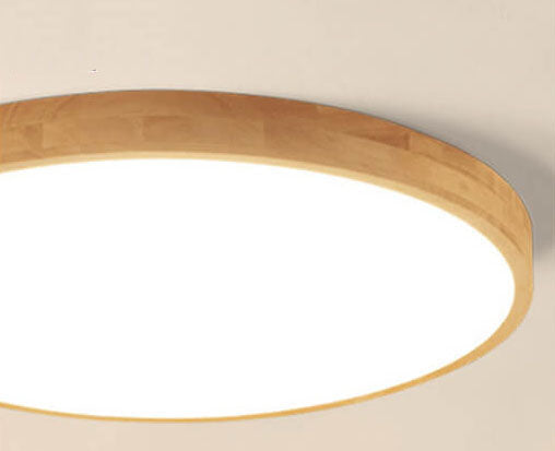 Ronde plafondlamp hout met geïntegreerde LED ultradun dimbaar warm licht voor woonkamer slaapkamer modern | Sulvida