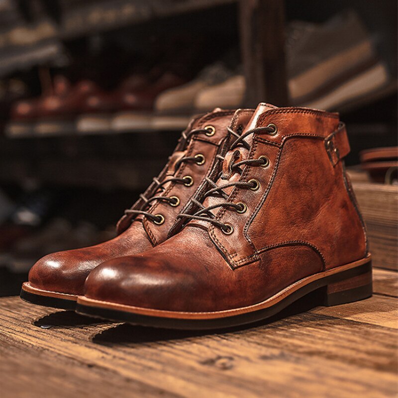 Orthopedische Herenlaarzen Leer Zwart en Bruin Comfortabele Wandelschoenen voor Werk Vrije Tijd en Outdoor | Sulvida