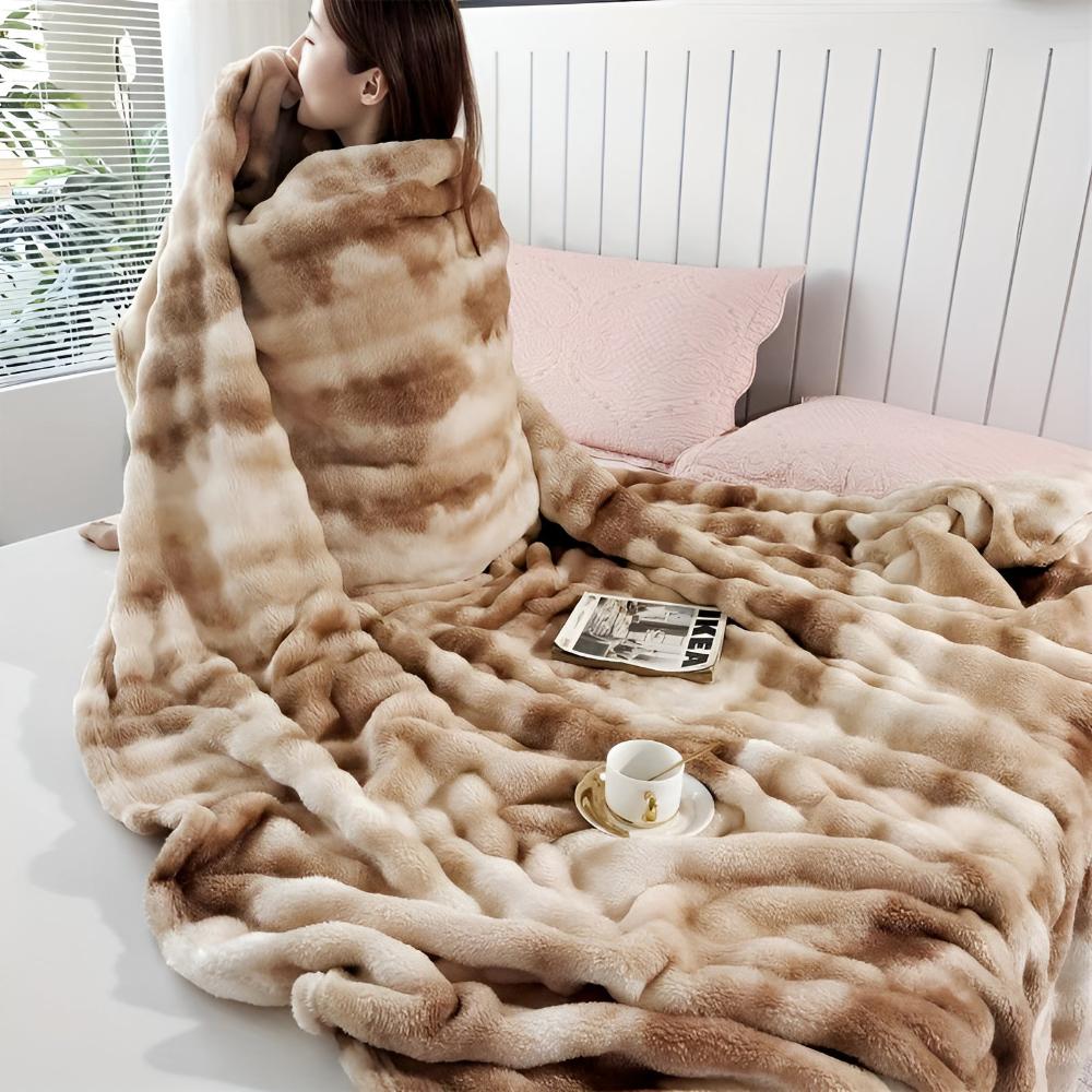 Tie-Dye Plaid Imitatiebont Zacht Golvend Patroon Woonkamer Slaapkamer Decoratief Warm Comfort 150-230cm | Sulvida