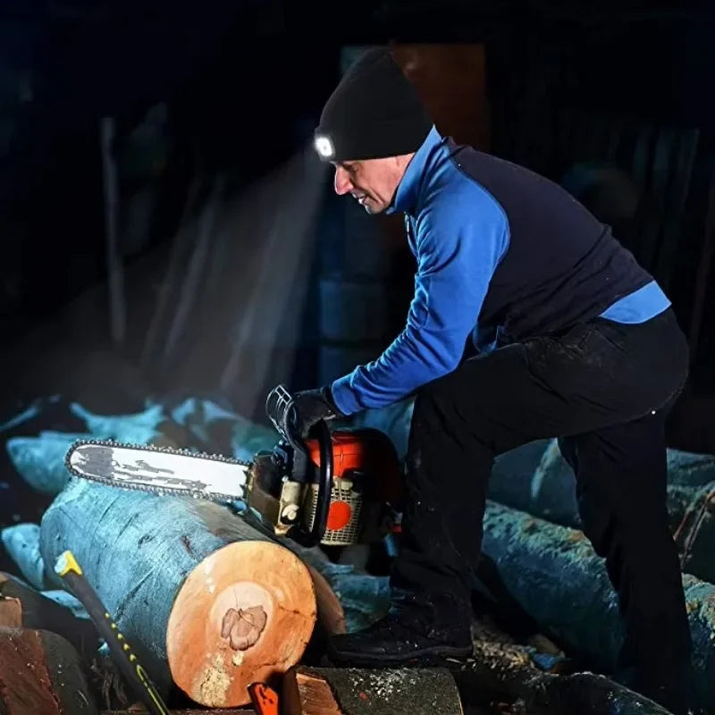 Oplaadbare LED Muts met Geïntegreerde Verlichting voor Winter Wandelen Hardlopen en Outdoor Activiteiten | Sulvida