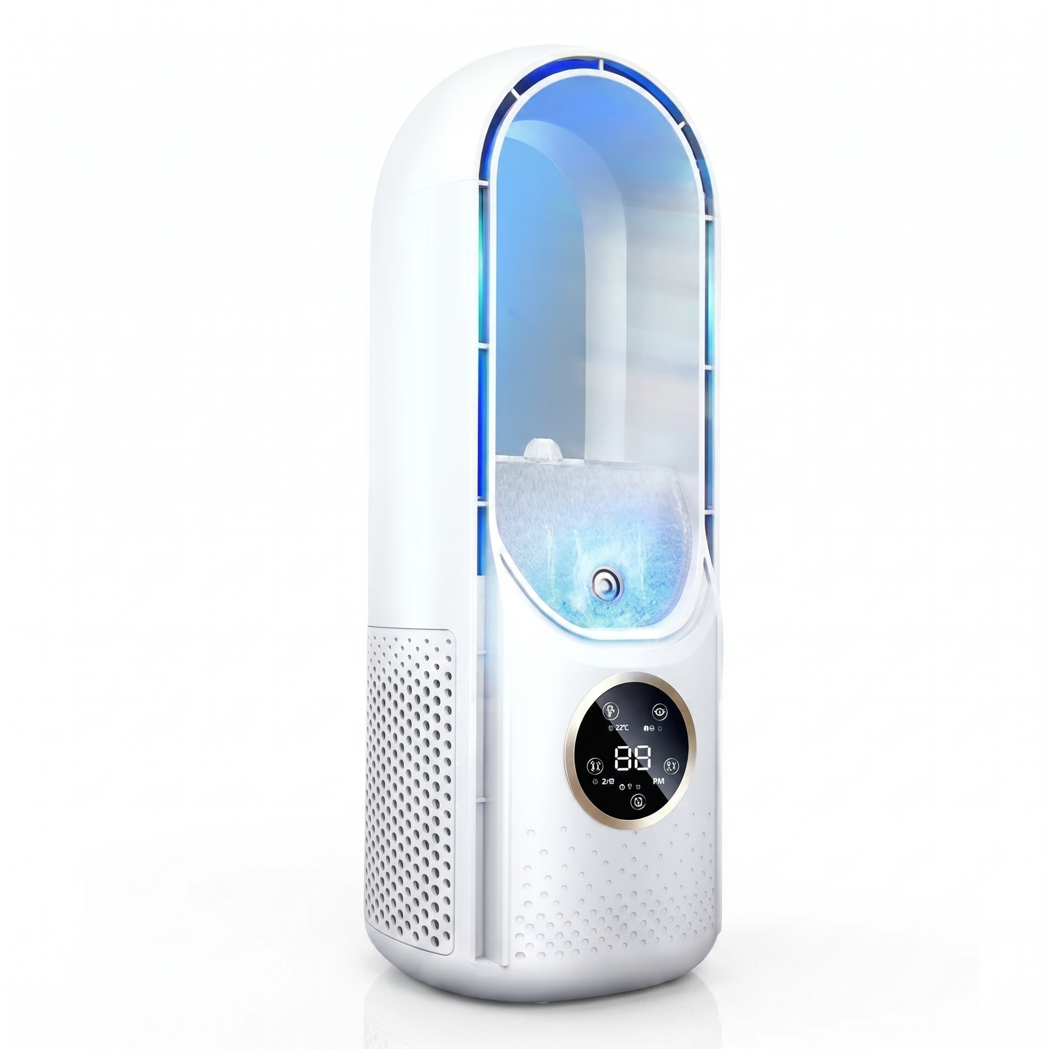 Draagbare Bladloze Ventilator met USB-Aansluiting – Stil Koelsysteem voor Thuis en Kantoor – 6 Snelheden met Timer | Sulvida
