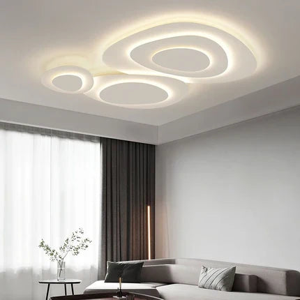Metalen plafondlamp wit modern design LED dimbaar woonkamer slaapkamer elegant strak interieur sfeerverlichting | Sulvida