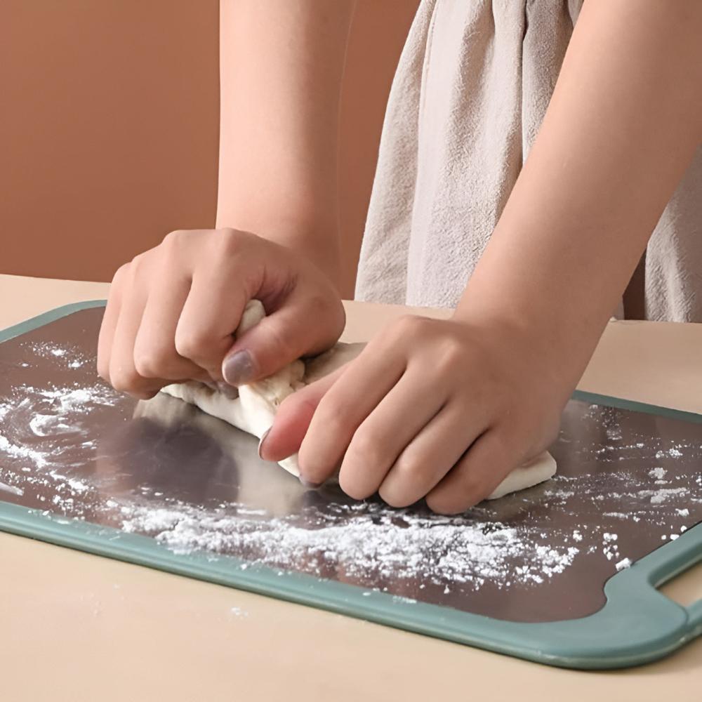Keukenwerkblad met Dubbele Kanten Metaal en Vezelmateriaal Snijoppervlak Geïntegreerde Kruiden Rasp Snijplank | Sulvida