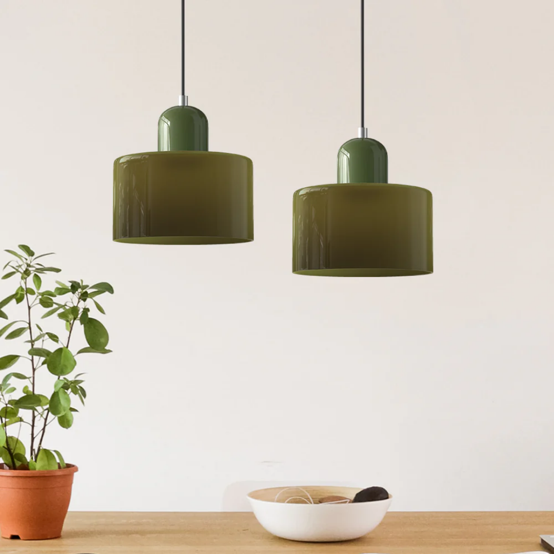 Glazen Hanglamp Tweekleurig Design Pendant Lamp voor Eetkamer Leeshoek Verstelbaar Stijlvol Lichtarmatuur | Sulvida
