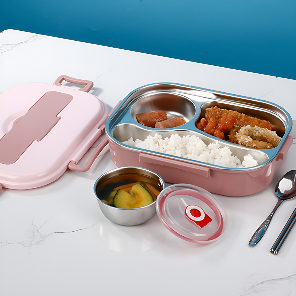 Roestvrijstalen Lunchbox met Vakken Lekvrij Warm en Koud Thermische Voedselcontainer voor Werk en School | Sulvida