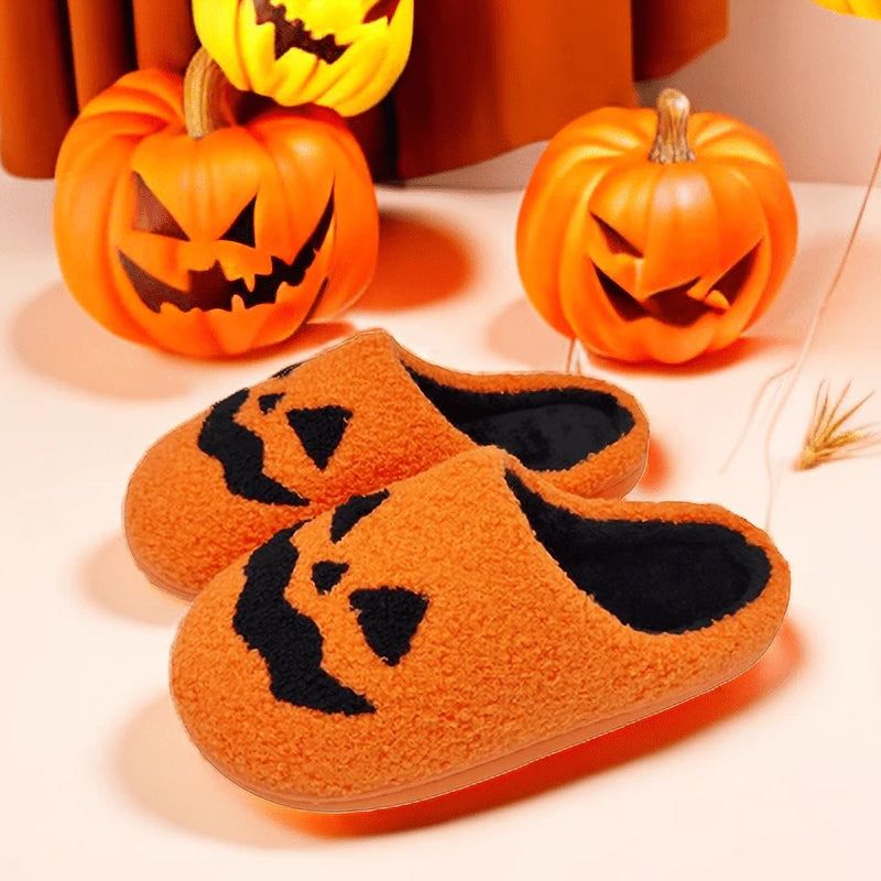Halloween Huispantoffels met Pompoenenprint Antislip Zachte Binnenschoenen Comfortable Indoor Sloffen Volwassenen | Sulvida