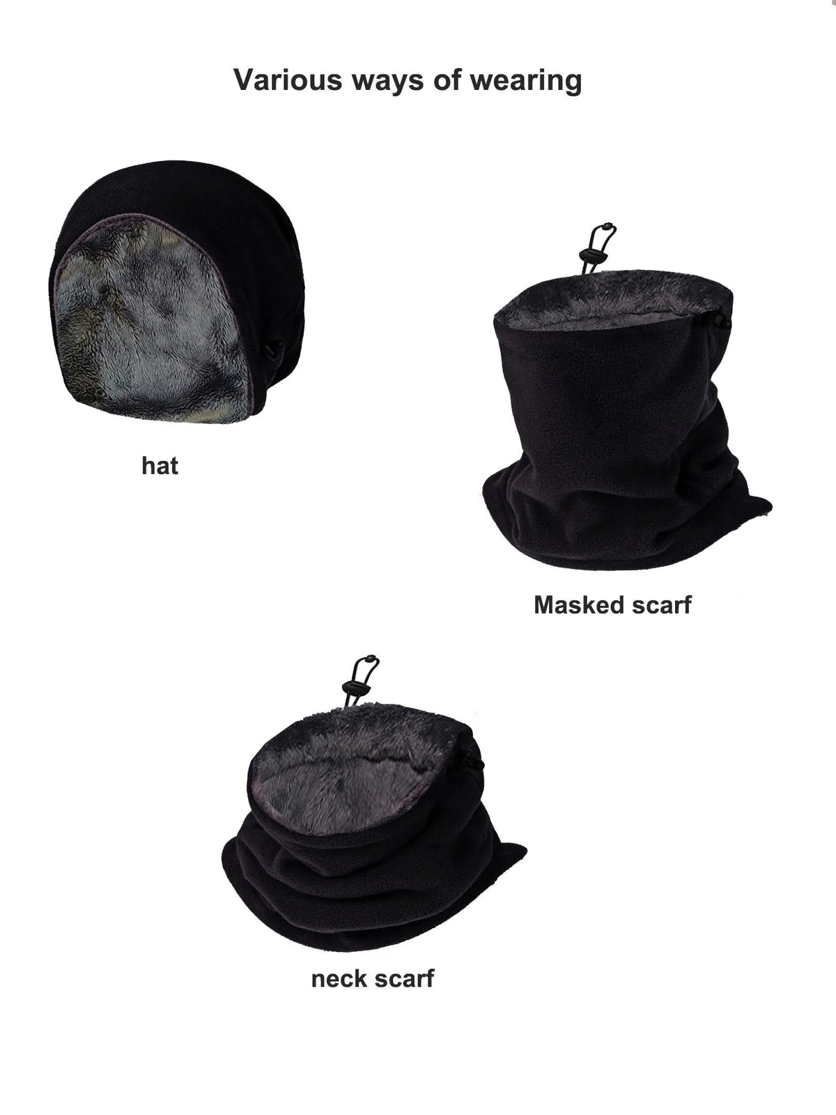 Fleece Bivakmuts Gezichtsmasker Nekwarmer Wintersport Outdoor Skiën Snowboarden Thermisch Warm Winddicht | Sulvida