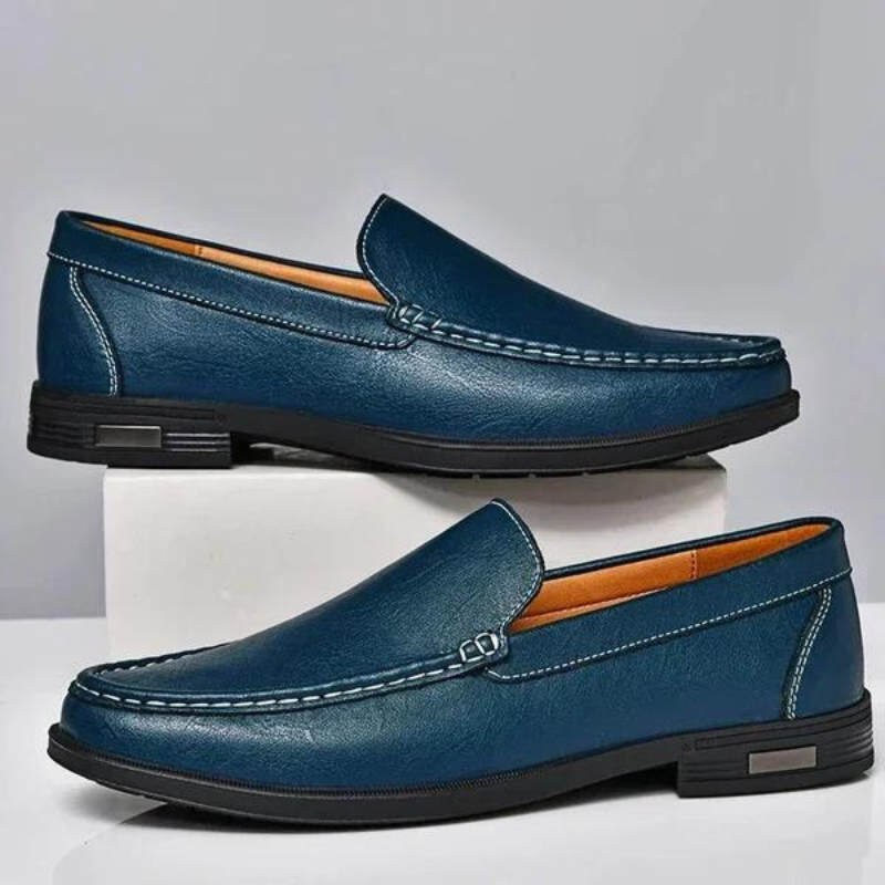 Lederen loafers heren premium comfortabel klassiek zwart bruin grijs blauw business formeel casual schoeisel | Sulvida