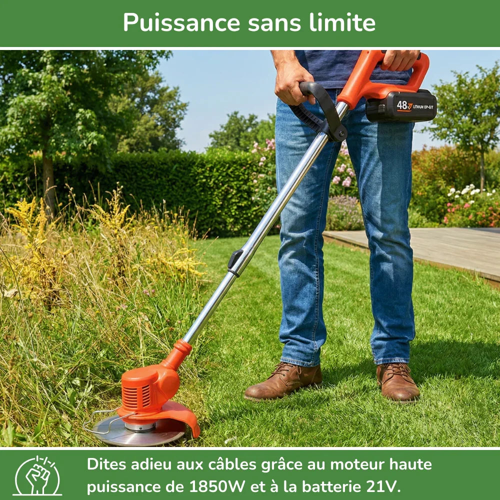 Draadloze Grastrimmer Accu Tuinonderhoud | Elektrische Bosmaaier voor Grote Tuin Onkruid Bewerken Gazon | Sulvida