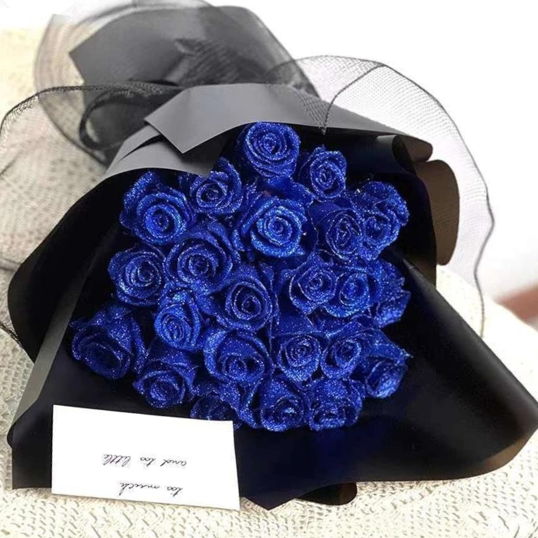Kunstbloemen Roos met Glitter 7 cm Decoratie Rozen Feestdecoratie Bruiloft Verjaardag Tafel Bloemstuk | Sulvida