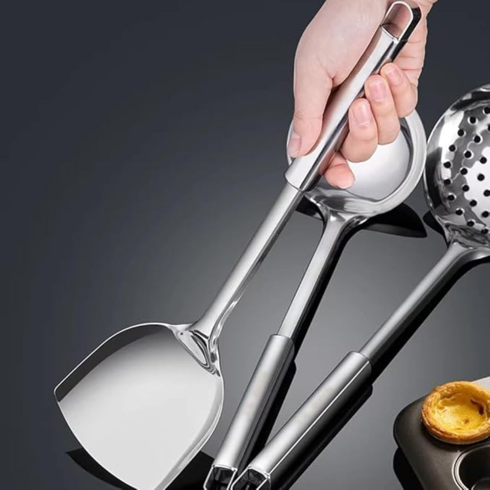 RVS Keukengerei Set 5-Delig met Ergonomische Handgrepen voor Professioneel Koken en Dagelijks Gebruik | Sulvida