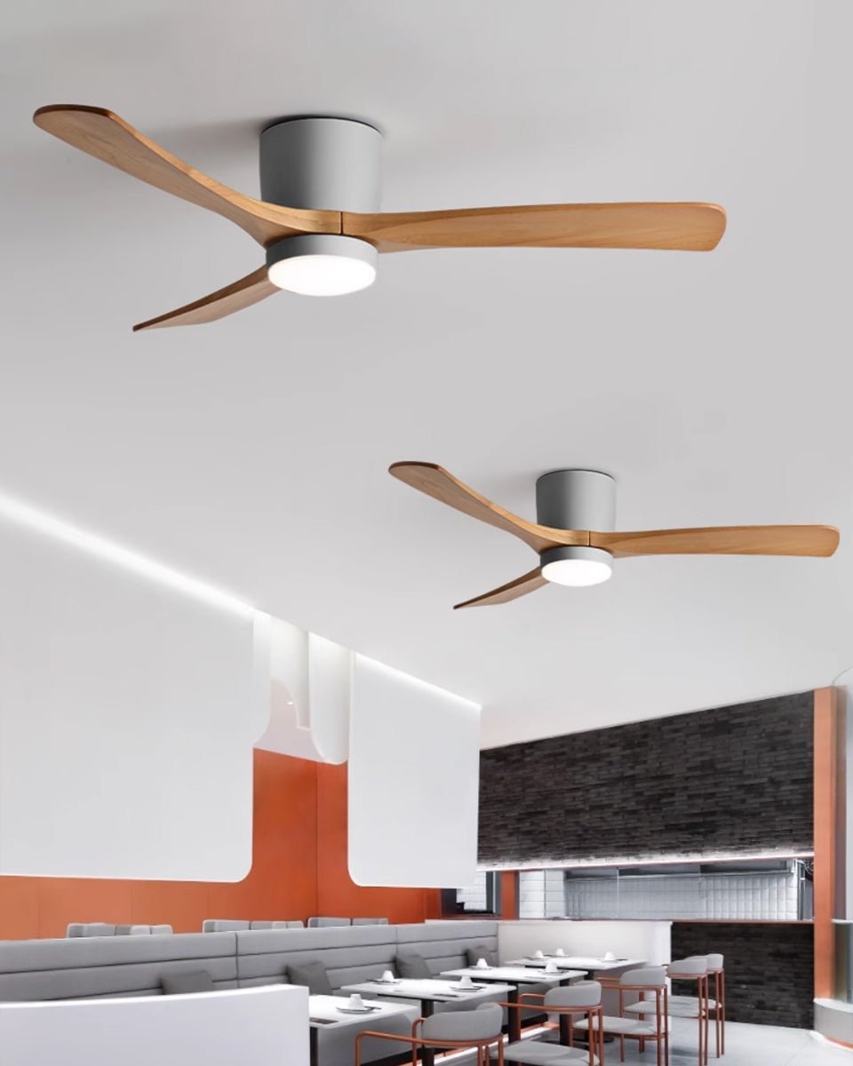 Plafondventilator met Verlichting Houten Bladen Afstandsbediening 6 Snelheden Dimbaar Licht Woonkamer | Sulvida