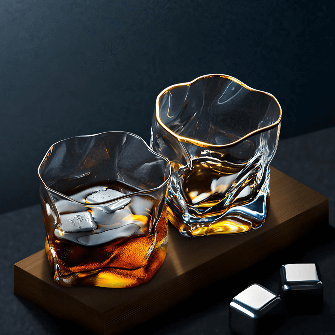 Japans Whiskyglas met Kristalreliëf en Vergulde Rand voor Stijlvol Genieten Thuis Whisky Cocktail Glas | Sulvida