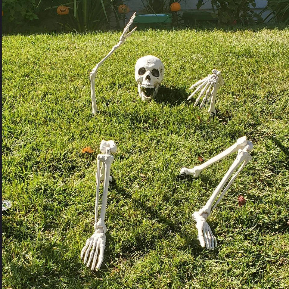 Decoratieve Skelethand Plastic Tuindecoratie Wit 46cm Griezelig Halloween Decoratie Tuin Terras Buiten | Sulvida