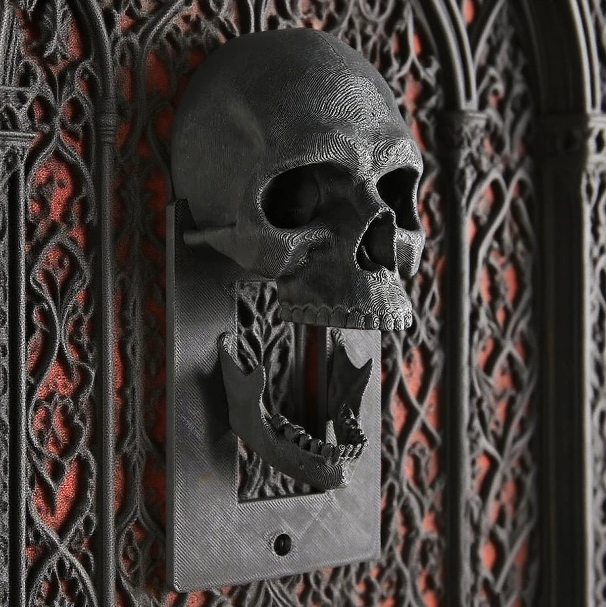 Schakelaar Afdekplaat Schedel 3D Zwart Gothic Wandschakelaar Cover Mysterieus Interieur Decoratief Design | Sulvida