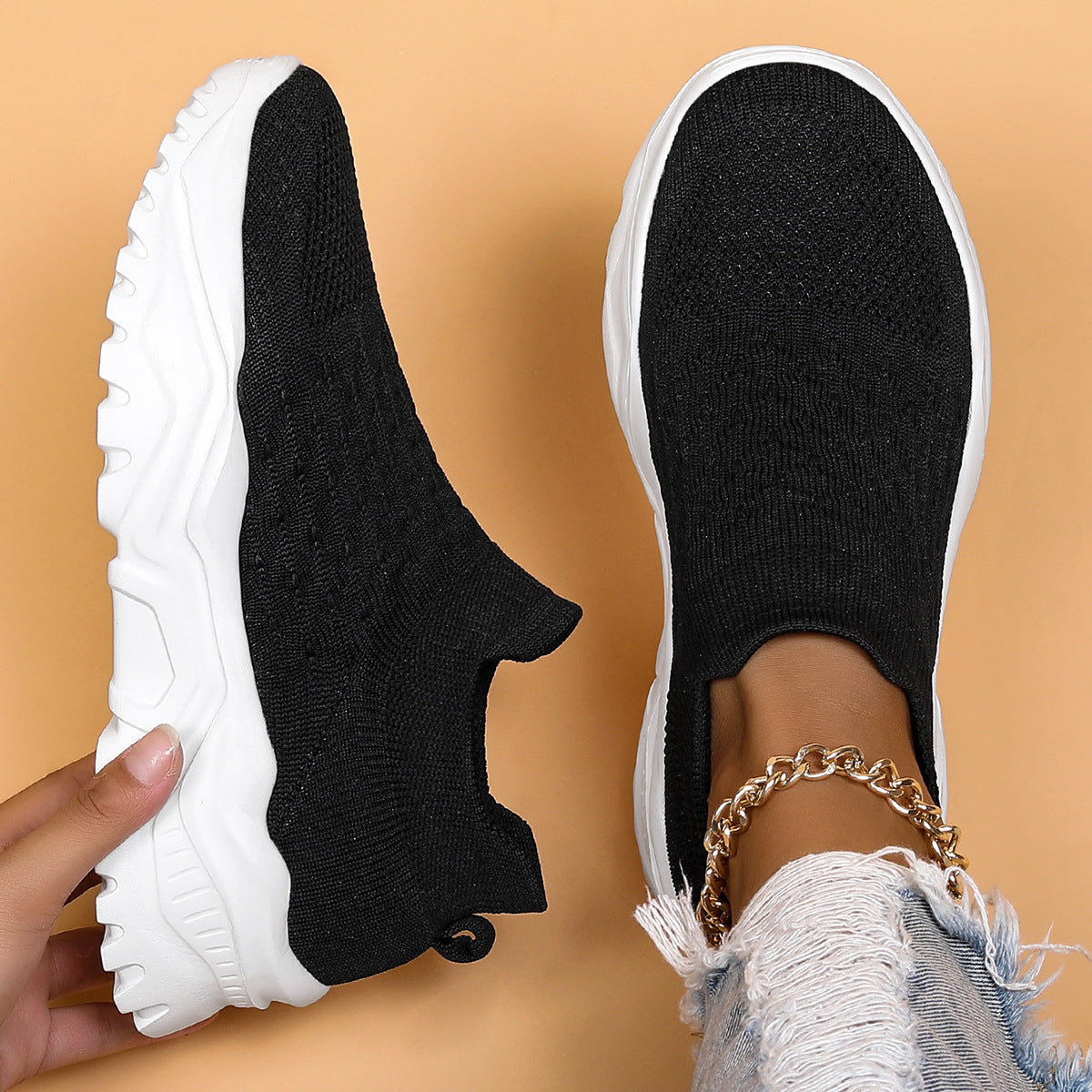 Orthopedische instapschoenen voor dames ademend flexibel comfortabel wandelen dagelijks gebruik loopschoenen | Sulvida
