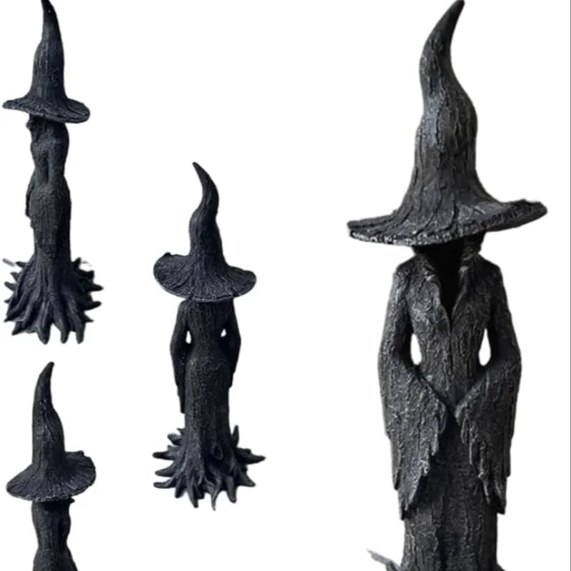 Heksen Beeldje Hars Zwart Gothic Tovenares – Mystieke Decoratie Halloween Interieur Sfeervolle Woonkamer | Sulvida