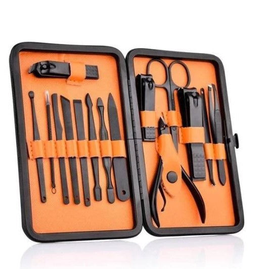 Profesjonalny 15-elementowy zestaw do manicure z etui podróżnym, do manicure, pedicure, pielęgnacji dłoni i paznokci | Sulvida