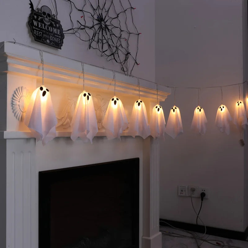 Spookjes Lichtsnoer LED met Zwevende Spoken – Griezelige Sfeerverlichting Halloween Decoratie Tuin Interieur | Sulvida