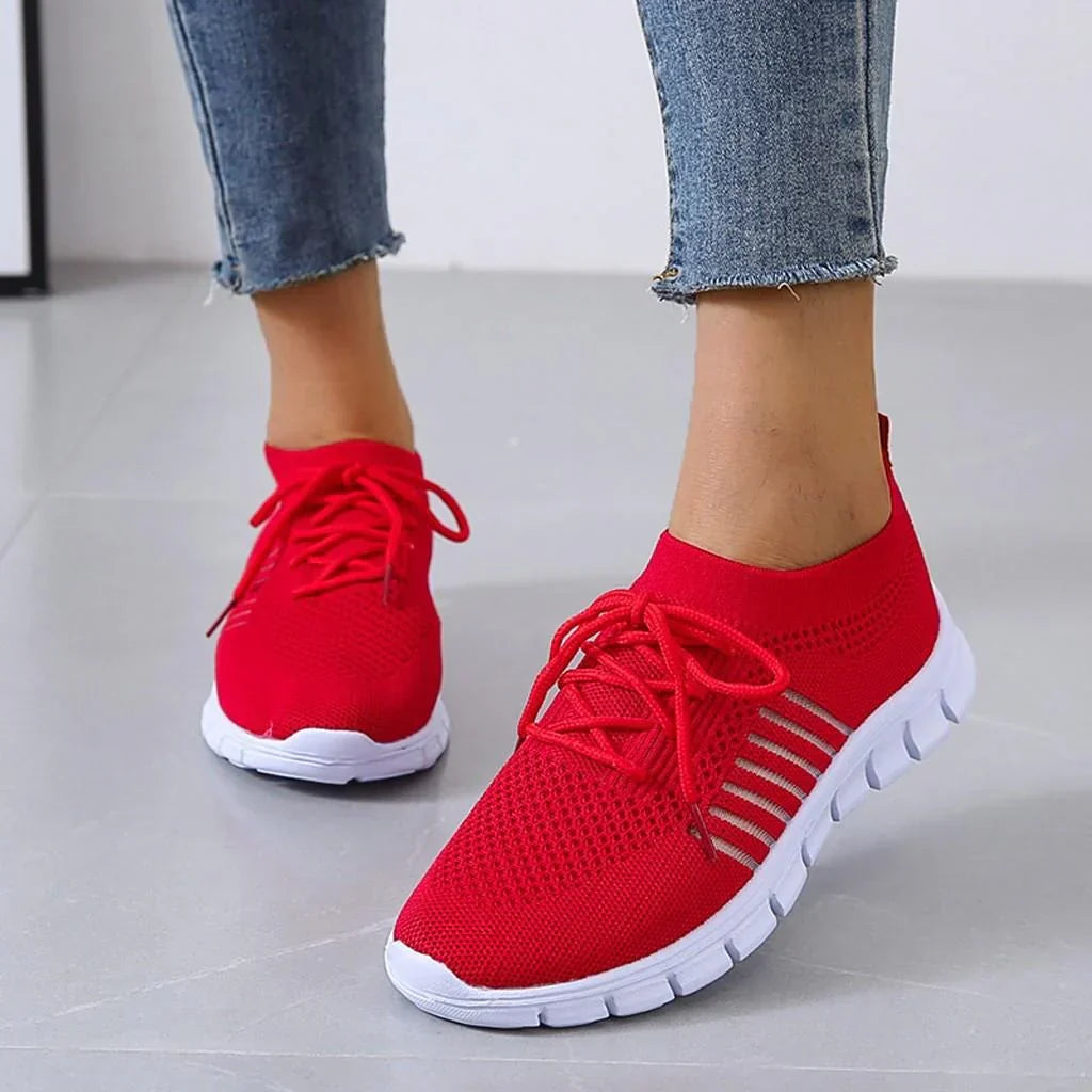 Orthopedische Dames Sneakers Mesh Ademend Lichtgewicht Sportschoenen Casual Dagelijks Comfort Turkooijs Roze | Sulvida