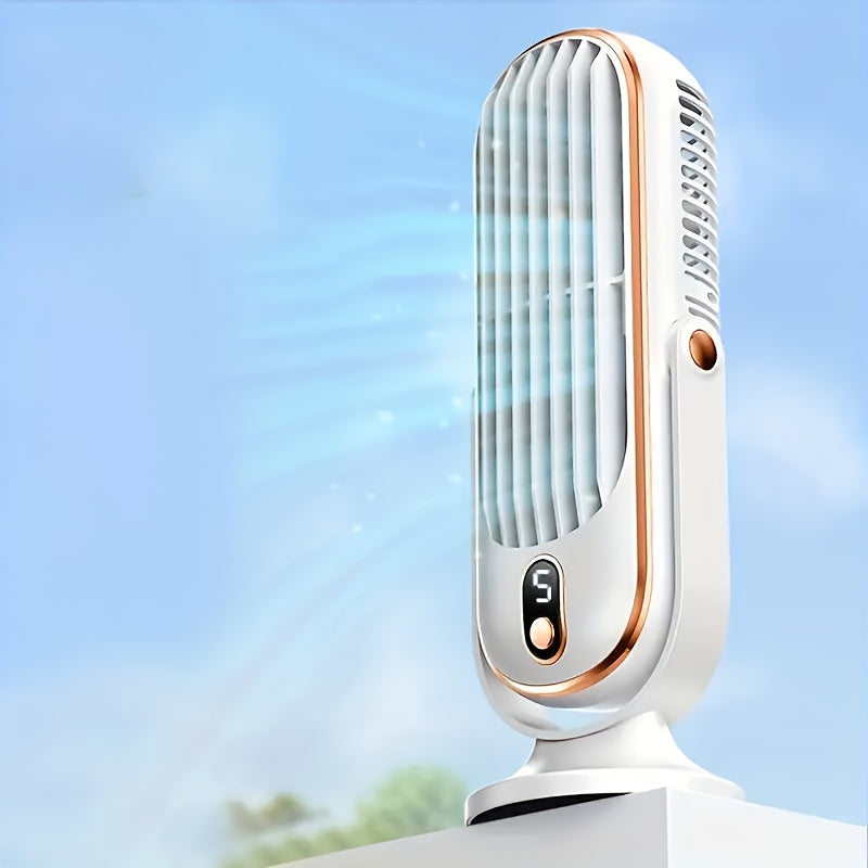 Draagbare Ventilator met Verstelbare Kop Stille Werking 4000mAh Accu Compacte Tafelventilator voor Onderweg | Sulvida