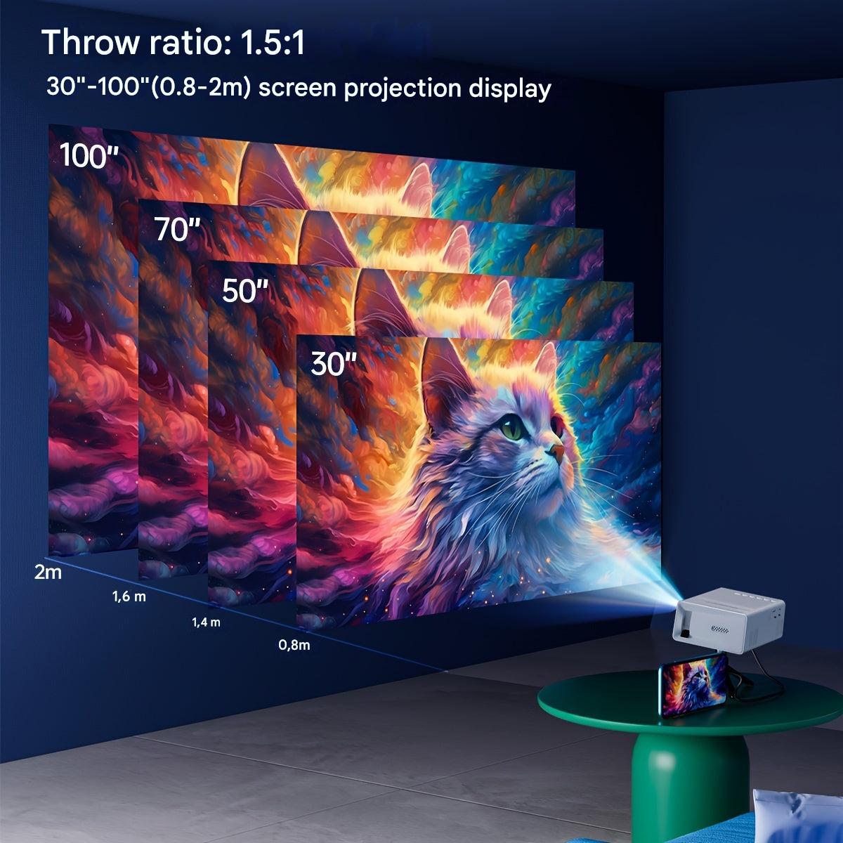 Compacte LED-Beamer 3000 Lumen HD Miniprojector Thuisbioscoop Reisbeamer HDMI USB Draagbaar Home Cinema | Sulvida