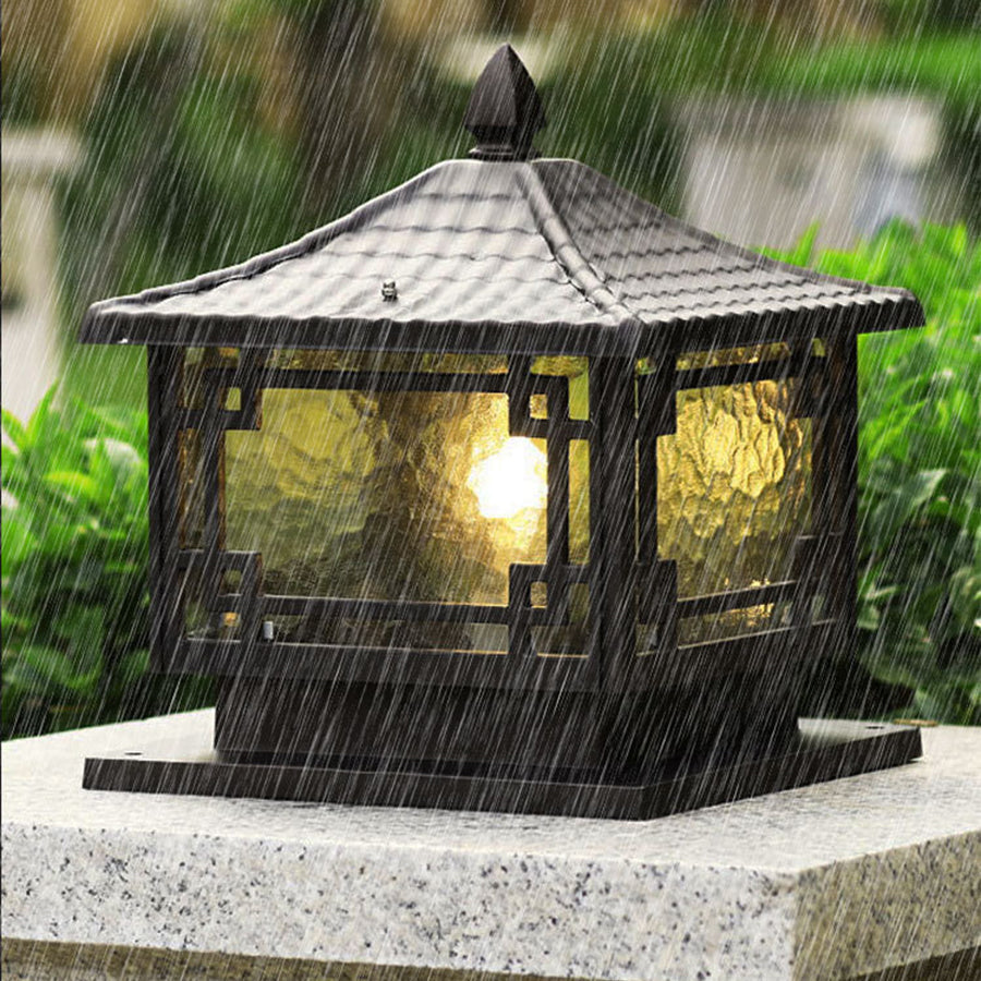 Buitenlamp op Sokkel Klassiek Design Waterdicht Aluminium Glas Terras Tuin Oprit Pad Entree Verlichting | Sulvida