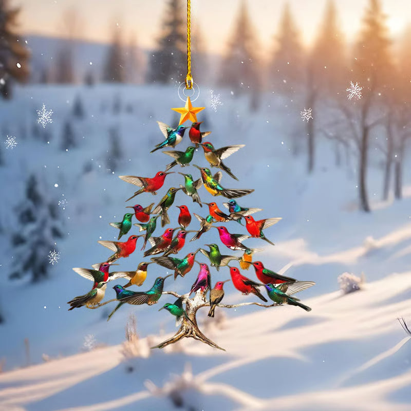 Kristallen Vogel Ornament – Decoratief Kerstfiguurtje met Kleurreflectie en Ophangkoord voor Raam of Kerstboom | Sulvida