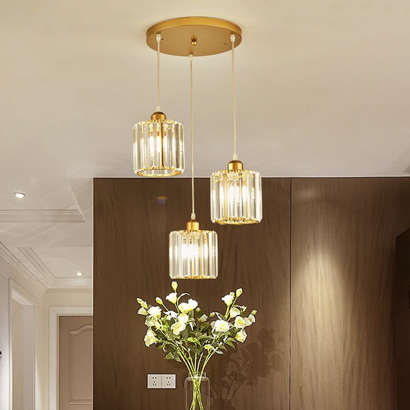 Hanglamp Cilindervormig Glas Zwart of Goud Modern Design Woonkamer Eetkamer Slaapkamer Verstelbaar Snoer | Sulvida