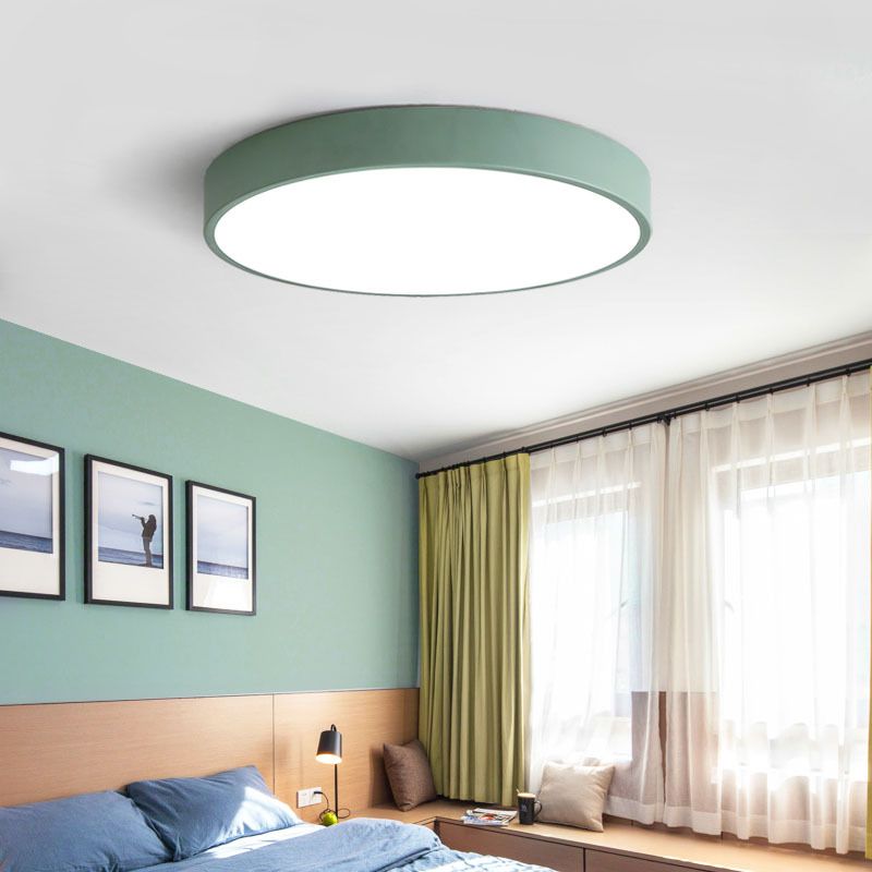 Ronde LED Plafondlamp Geel Blauw Groen Roze Grijs Modern Design Slaapkamer Woonkamer Kinderkamer Sfeerverlichting | Sulvida