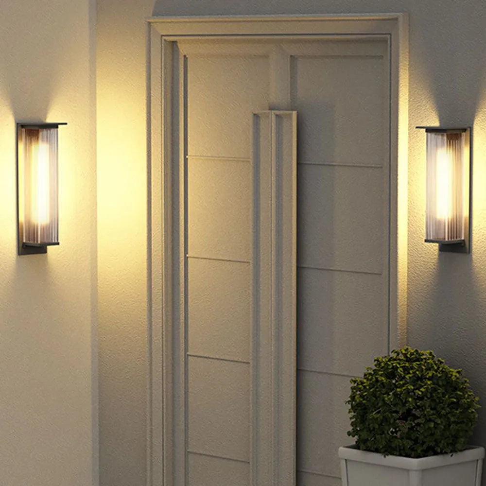Buitenwandlamp Rechthoekig Zwart Metaal IP68 LED Verlichting Tuinmuur Gevel Moderne Terrasverlichting | Sulvida