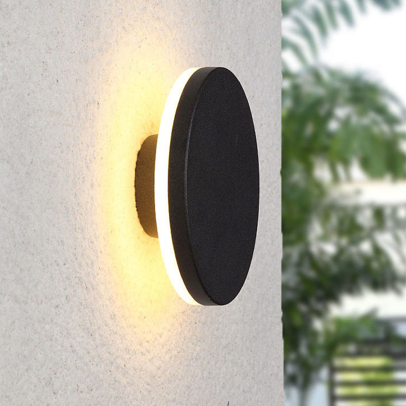 Minimalistische LED Wandlamp Metaal Buiten Binnen Wit Zwart Rond Vierkant Tuin Hal Verlichting Modern Design | Sulvida