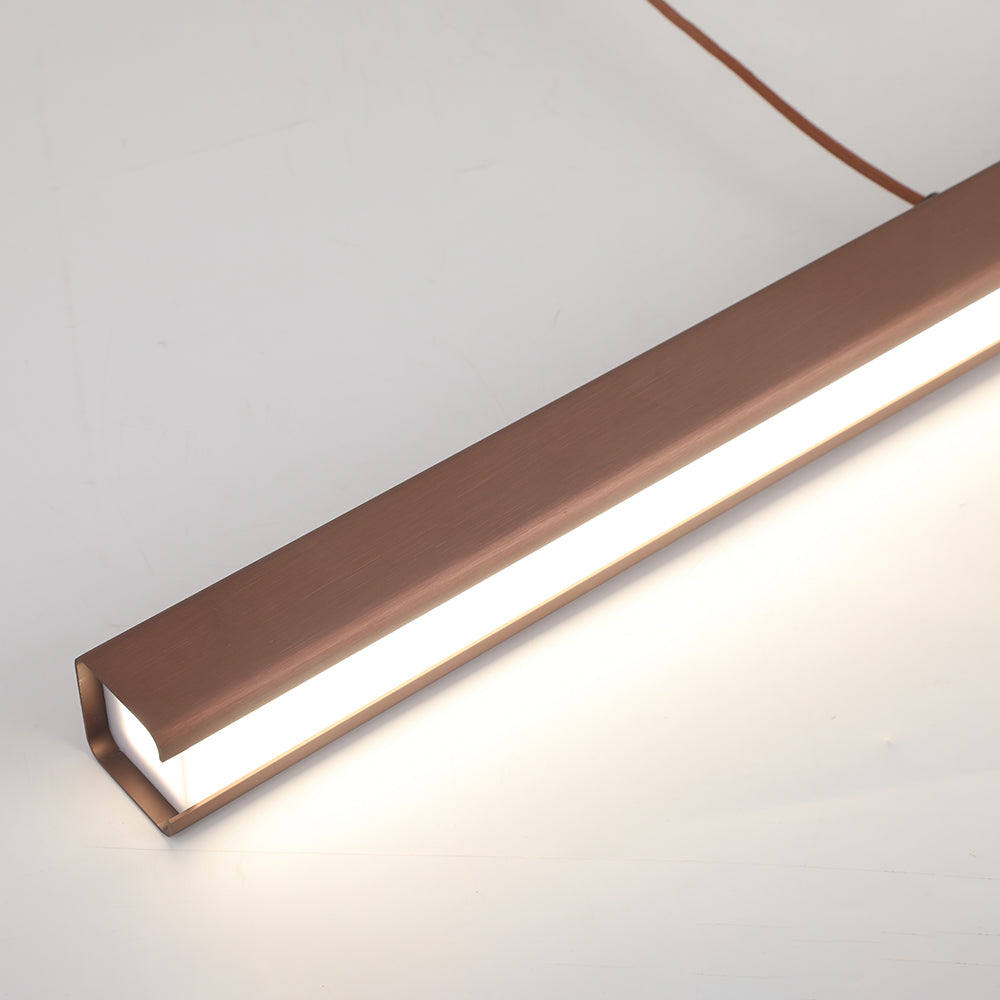 Moderne LED Hanglamp Lineair Design Zwart Bruin Dimbaar Eettafel Woonkamer Metaal Acryl 80-150cm Eetkamer | Sulvida