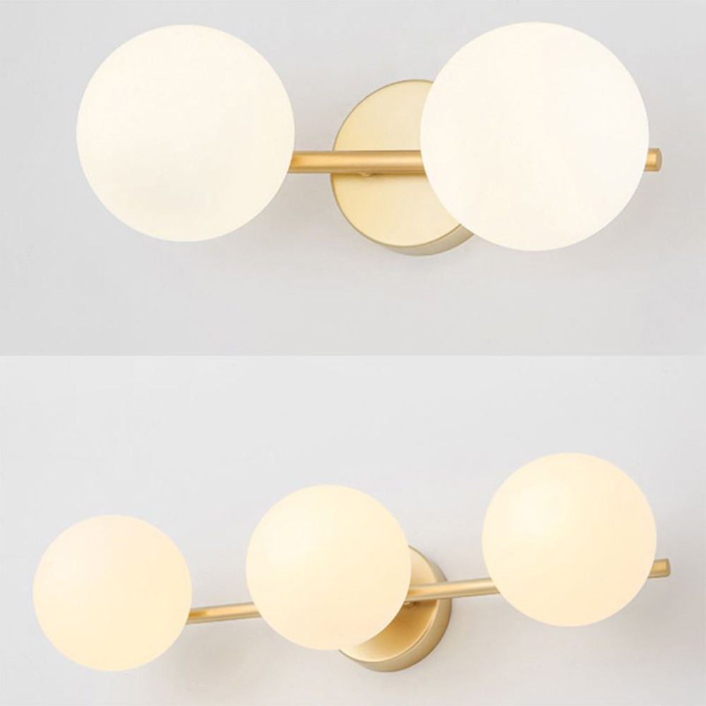 Glazen Bol Wandlamp Badkamer Modern Metaal Design Meerdere Kleuren Sfeervol LED Dimbaar Licht Wandverlichting | Sulvida