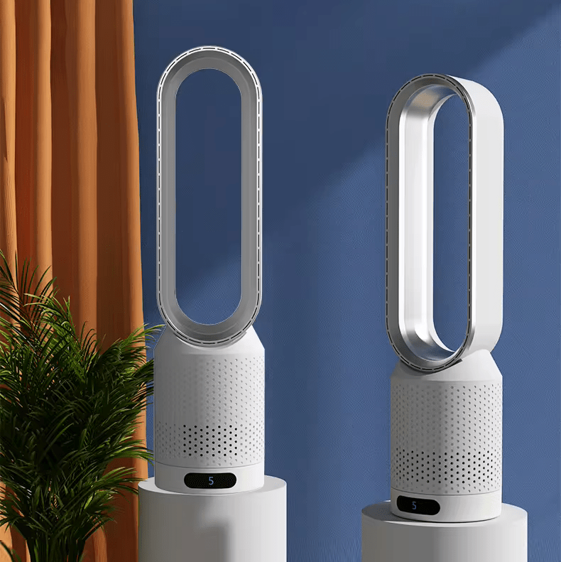 Torenventilator Bladloos 90° Oscillatie 6 Snelheden Luchtzuivering Stil 56 cm Slaapkamer Kantoor Woonkamer | Sulvida