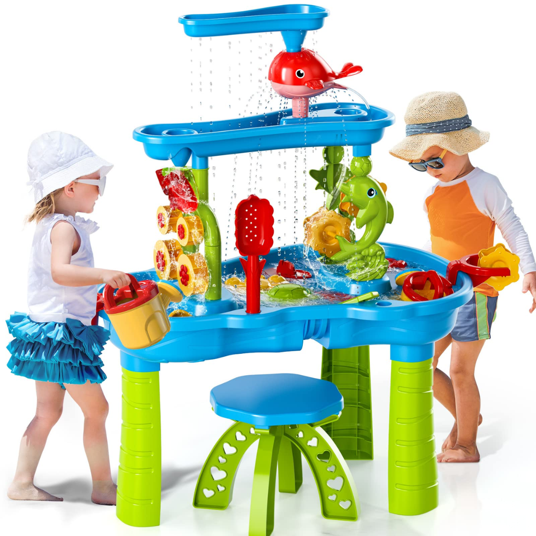Kinder Zand Water Speeltafel met 15 Accessoires – Interactief Outdoor Speelstation voor Tuin en Strand | Sulvida