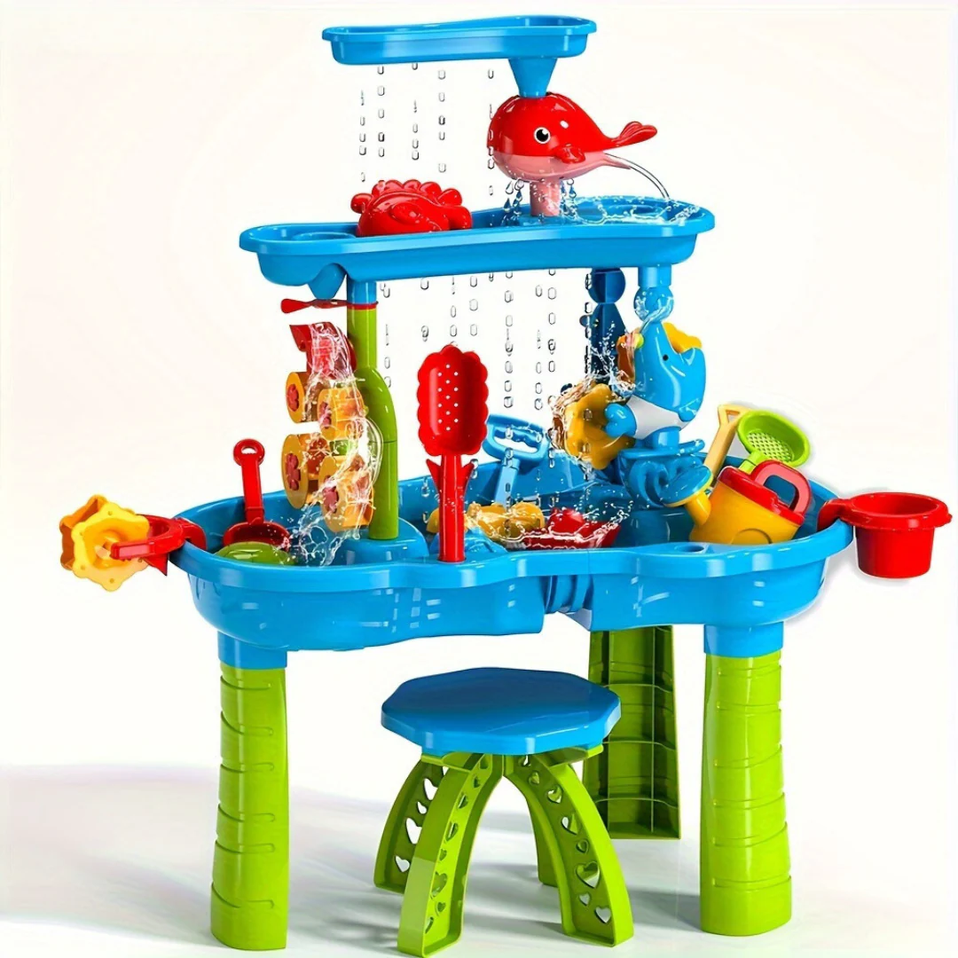 Kinder Zand Water Speeltafel met 15 Accessoires – Interactief Outdoor Speelstation voor Tuin en Strand | Sulvida