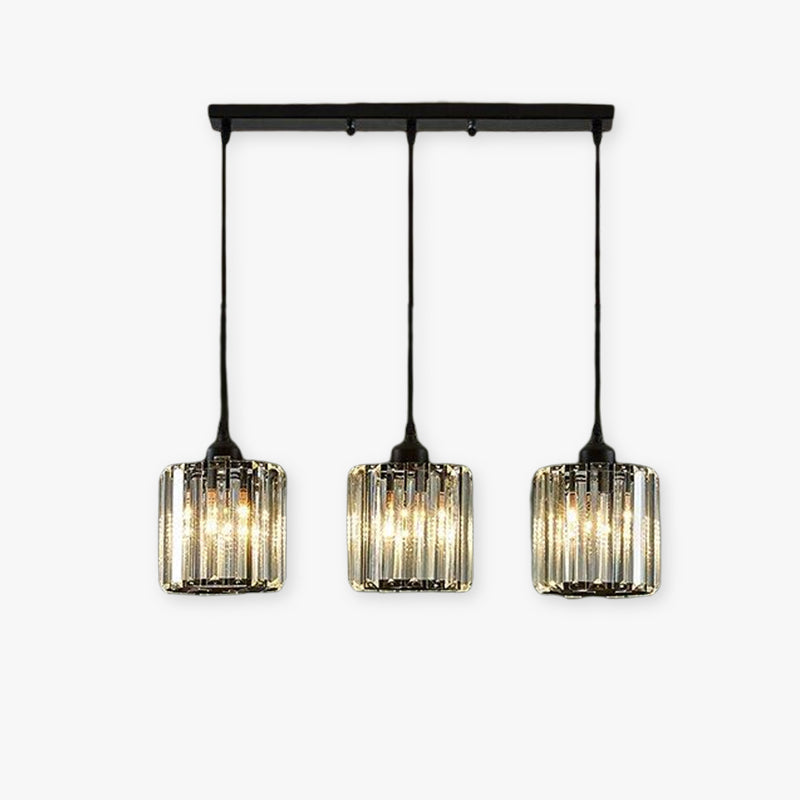 Hanglamp Cilindervormig Glas Zwart of Goud Modern Design Woonkamer Eetkamer Slaapkamer Verstelbaar Snoer | Sulvida