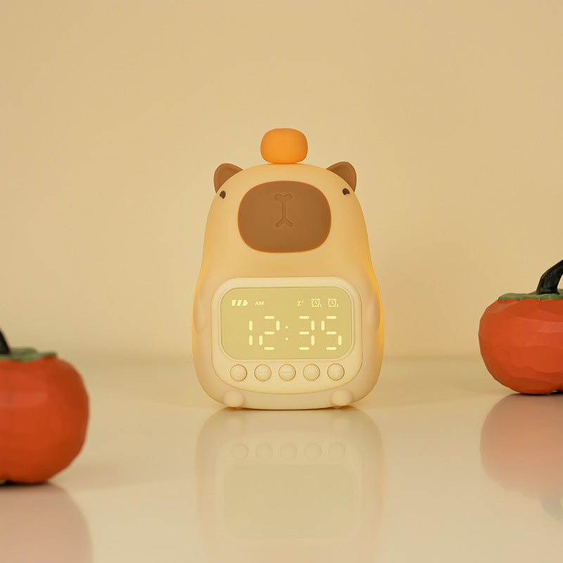 Capybara Nachtlampje met Wekker voor Kinderen Timer Dimbaar Wit LED Bedlampje Decoratief Oplaadbaar Slaapkamer | Sulvida