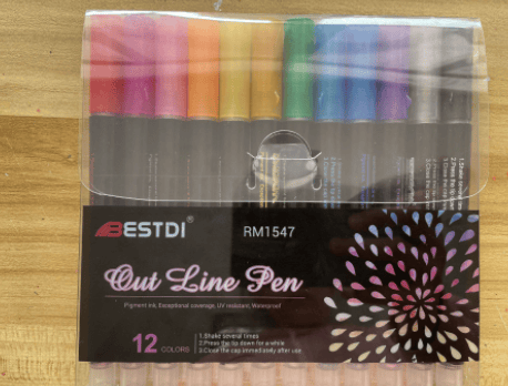 Set de feutres métallisés – 12 couleurs, feutres pailletés pour loisirs créatifs, scrapbooking, cartes, dessin et DIY | Sulvida