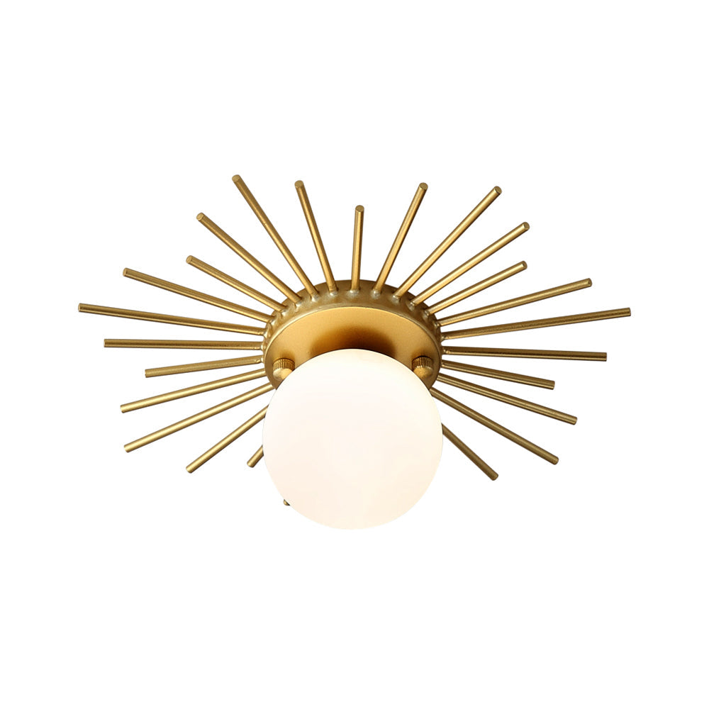 Plafondlamp Bol 25 cm Goud Mat Glas Minimalistisch Modern Design Plafondarmatuur Woonkamer Slaapkamer Gang | Sulvida