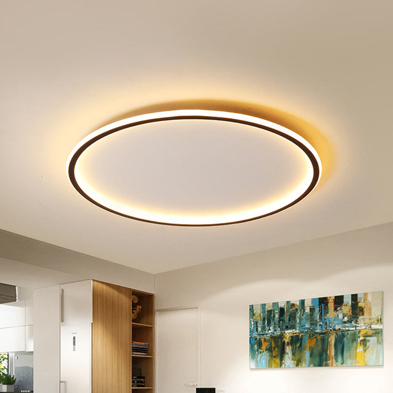 LED Plafondlamp Zwart Dimbaar met Afstandsbediening 40 50 60 cm Modern Aluminium Design Woonkamer Slaapkamer | Sulvida