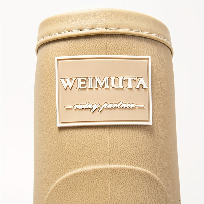 Bottes de pluie imperméables pour femme, doublure en polaire, chaussures d’hiver à enfiler, chaudes et doublées, après-ski confortables | Sulvida